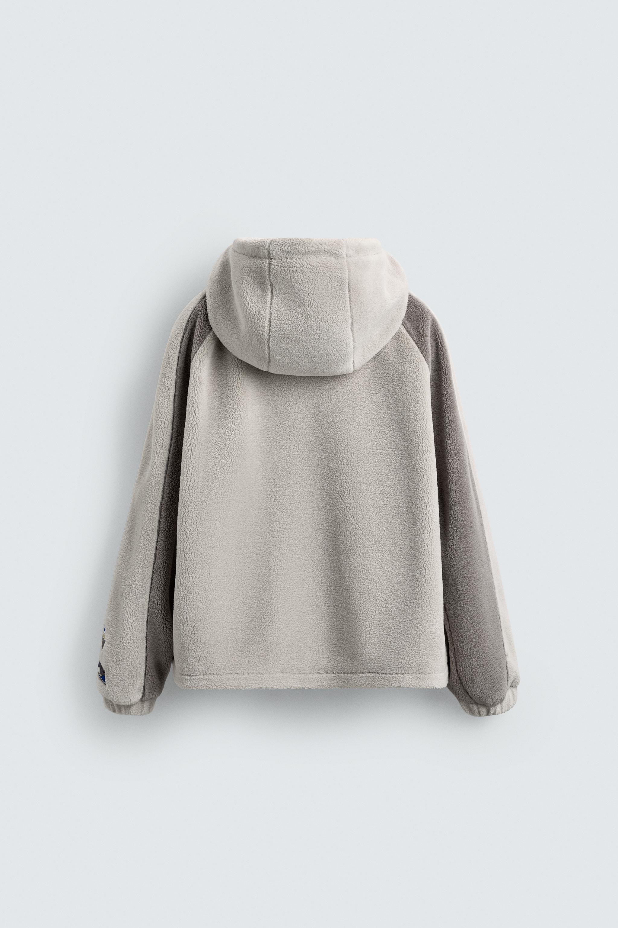 COLOR BLOCK FLEECE EFFECT JACKET